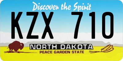 ND license plate KZX710