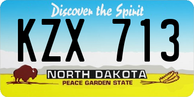 ND license plate KZX713