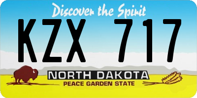 ND license plate KZX717