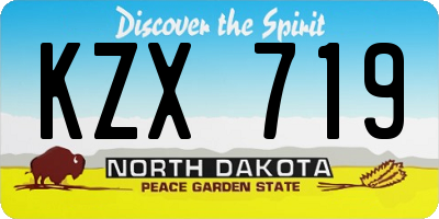 ND license plate KZX719