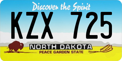 ND license plate KZX725