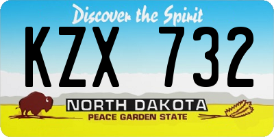 ND license plate KZX732