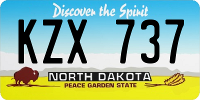 ND license plate KZX737