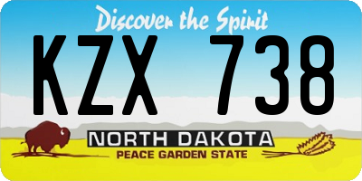 ND license plate KZX738
