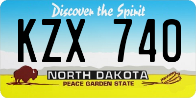 ND license plate KZX740