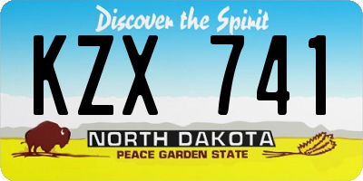 ND license plate KZX741