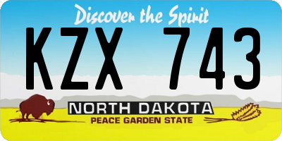 ND license plate KZX743