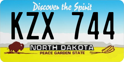 ND license plate KZX744