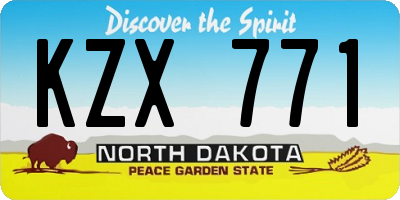 ND license plate KZX771