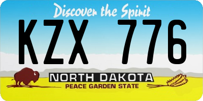 ND license plate KZX776