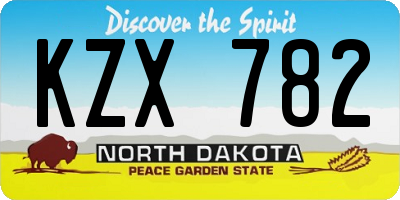 ND license plate KZX782