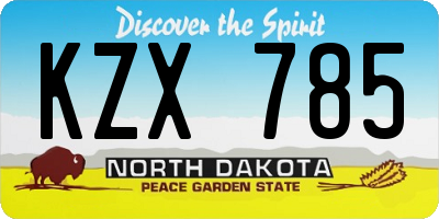 ND license plate KZX785