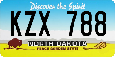 ND license plate KZX788