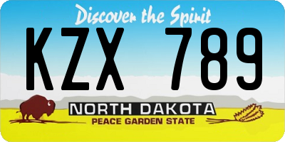 ND license plate KZX789