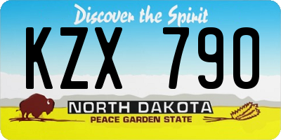 ND license plate KZX790