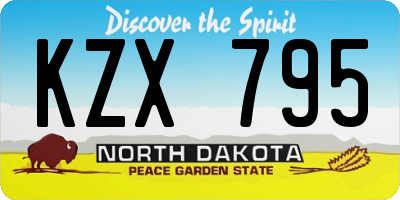 ND license plate KZX795