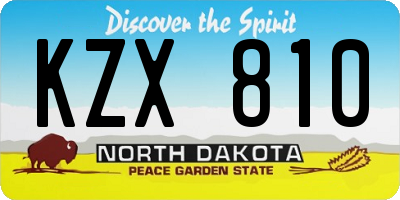 ND license plate KZX810