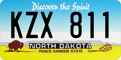 ND license plate KZX811