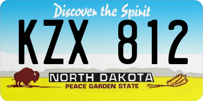 ND license plate KZX812