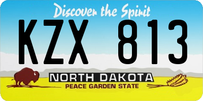 ND license plate KZX813