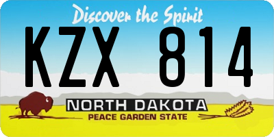 ND license plate KZX814