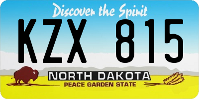 ND license plate KZX815