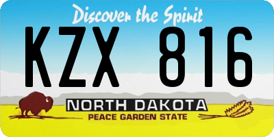 ND license plate KZX816