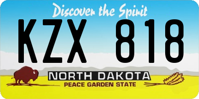 ND license plate KZX818