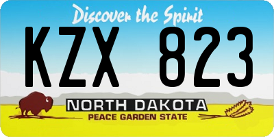 ND license plate KZX823