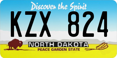 ND license plate KZX824