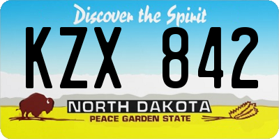 ND license plate KZX842