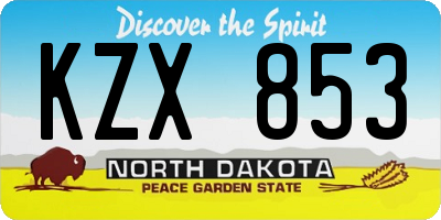 ND license plate KZX853