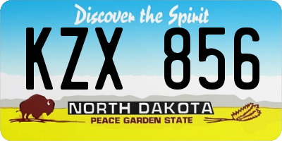 ND license plate KZX856