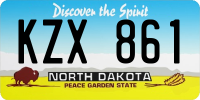 ND license plate KZX861