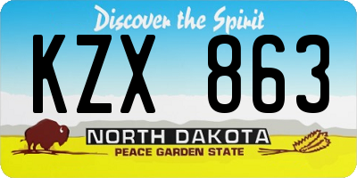 ND license plate KZX863