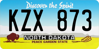 ND license plate KZX873