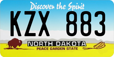 ND license plate KZX883