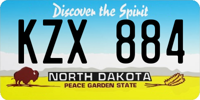 ND license plate KZX884