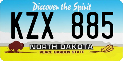 ND license plate KZX885