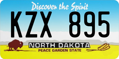 ND license plate KZX895