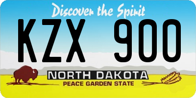 ND license plate KZX900