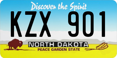 ND license plate KZX901