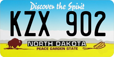 ND license plate KZX902