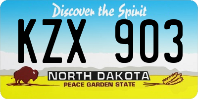 ND license plate KZX903