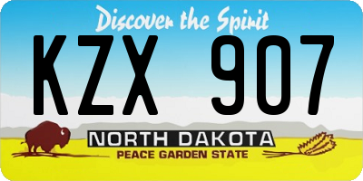 ND license plate KZX907