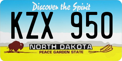 ND license plate KZX950