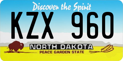 ND license plate KZX960