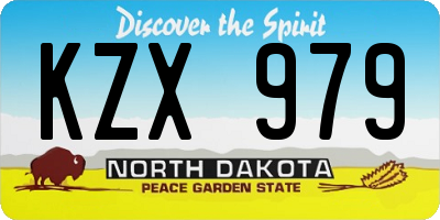 ND license plate KZX979