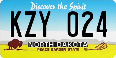 ND license plate KZY024