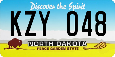 ND license plate KZY048